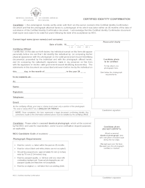  Certified Identity Confirmation Form Sample 2015