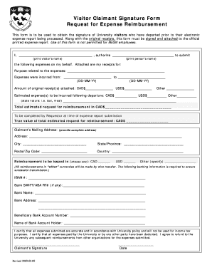 Signature of Claimant Form