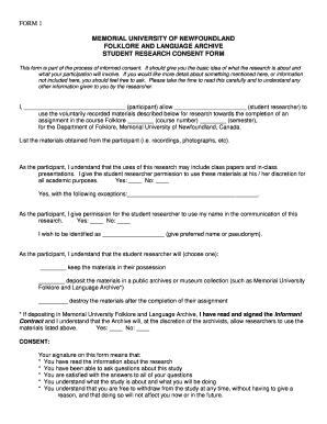 Consent Form for Research