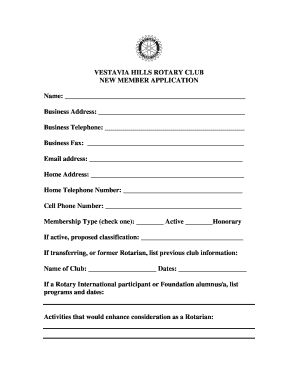 Rotary Membership Form