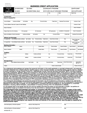 Honda Business Credit Application  Form