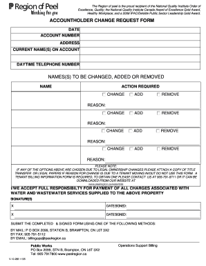 ACCOUNTHOLDER CHANGE REQUEST FORM NAMESS to BE Peelregion