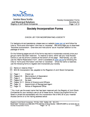 Registry of Joint Stocks Forms