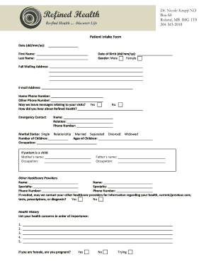 Refined Health  Form