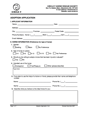 Circle F Horse Rescue  Form
