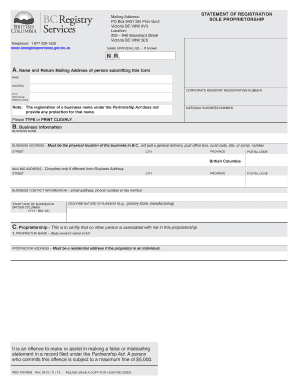  Sole Proprietor Registration Form 2013