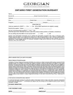 Georgian First Generation Bursary Form