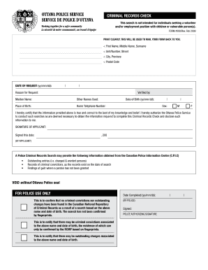 Criminal Record Check Forms