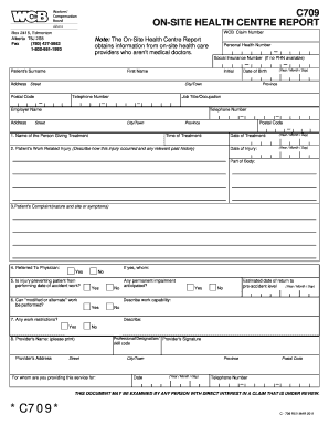 Wcb Alberta C709 Form