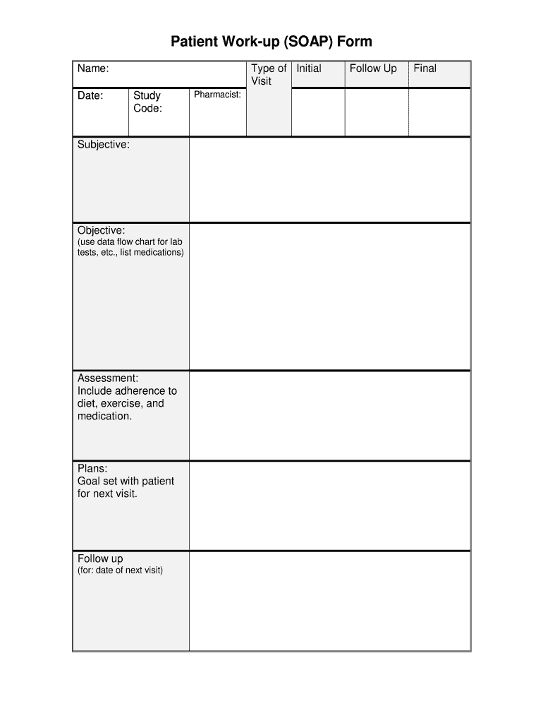 Patient Workup Template  Form