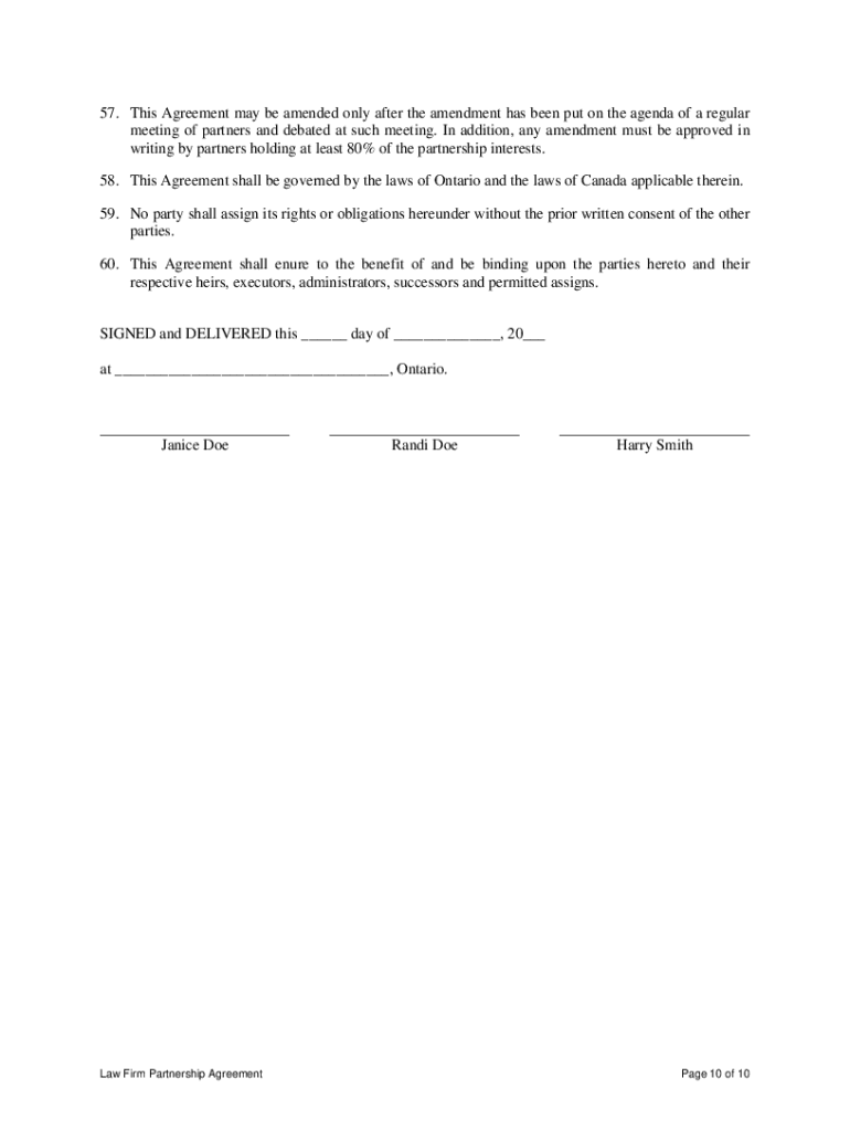 Law Firm Partnership Agreement PDF  Form