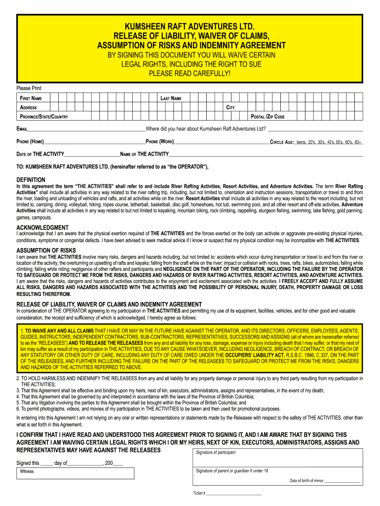 Kumsheen Waiver  Form