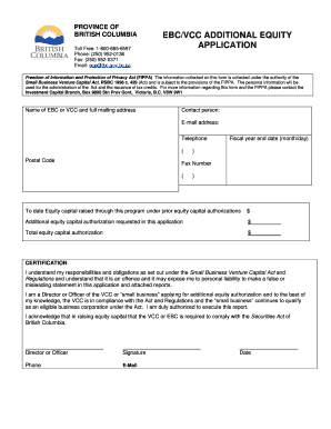 EBC Additional Equity Application  Form
