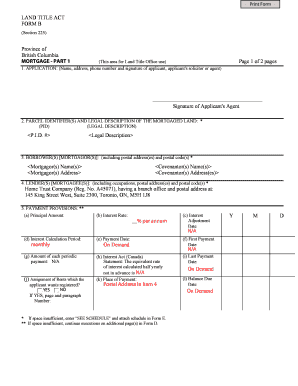 Land Title Act Form B Section 225