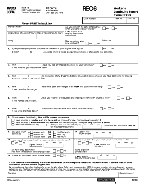 Wsib Online Forms Continuity Report Form Re06