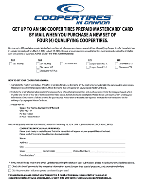 Cooper Tire Rebate Form