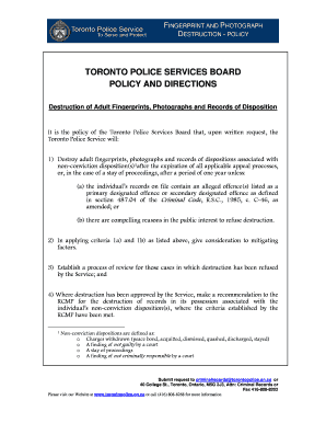  Fingerprint Destruction Toronto Police 2007-2024