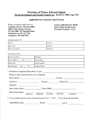 Security Guard Application Form PDF