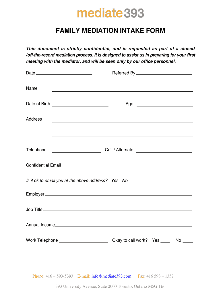 Youth Intake Screening Forms for Healing Programming