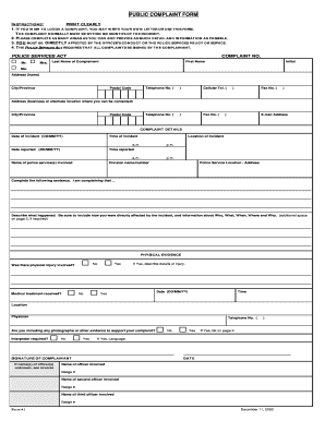 Police Complaint Format