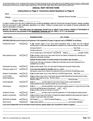 Calgary Housing  Form