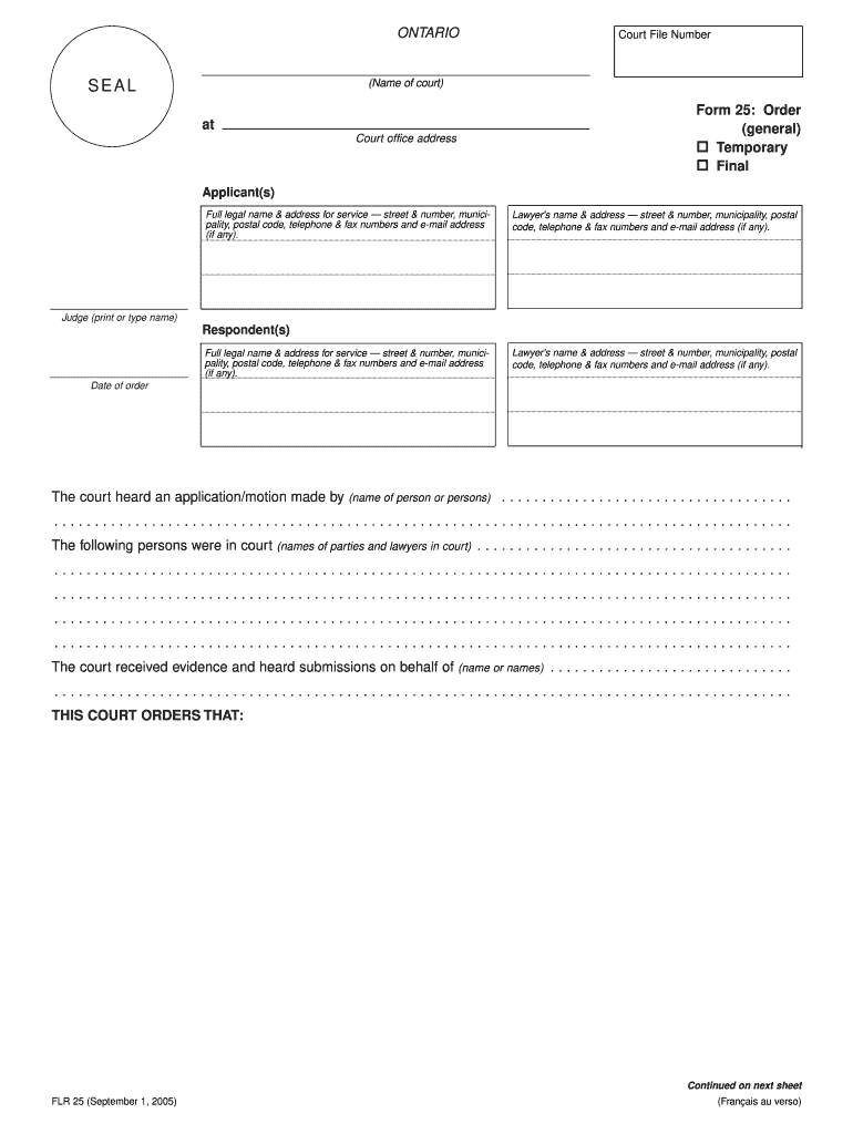 Form 25 Family Court