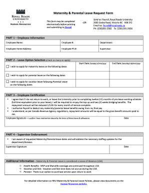 Form for Maternity Leave