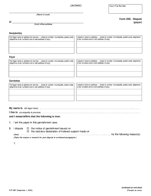 Form 29E Dispute Payor Ontario Court Services Ontariocourtforms on