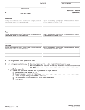 Form 29F Dispute Garnishee Ontario Court Services Ontariocourtforms on