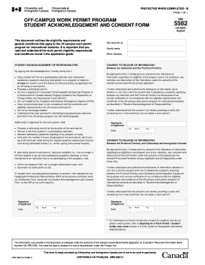 Citizenship and Immigration Form Imm 5582