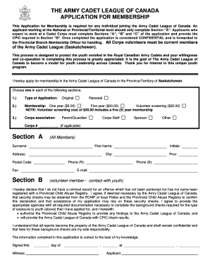 Sea Cadets Application Form