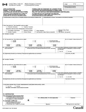 EXT1042 1 Application for Permit to Export Goods Controlled Goods Details Form Formulaire De Demande De Licence Pour Exporter De