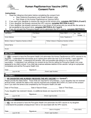 Hpv Consent Form