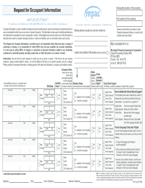 Mpac Request for Occupancy Form