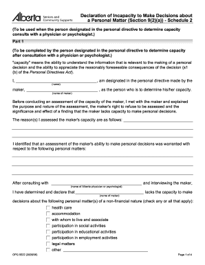 A Personal Matter Section 92a Schedule 2  Form