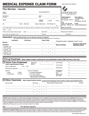 Coughlin Claim Form