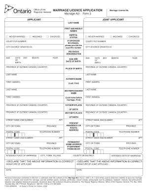 Marriage Certificate Ontario Sample  Form