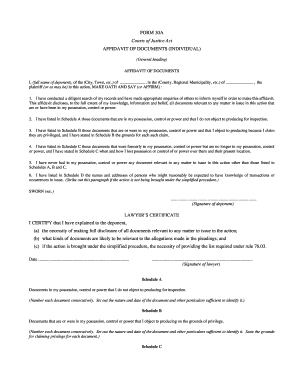 Affidavit Template Ontario  Form