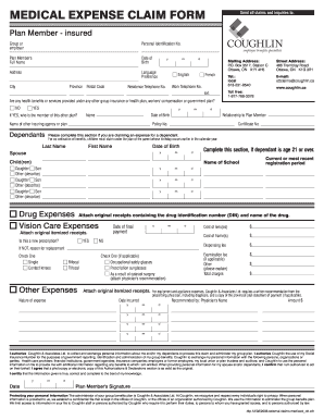  Coughlin Medical Claim Form 2008-2024