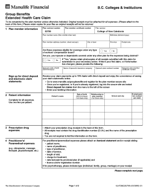 Manulife Claim Forms PDF