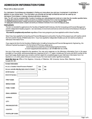 Waterloo Aif PDF  Form