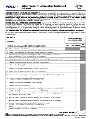 Seller Property Information Statement