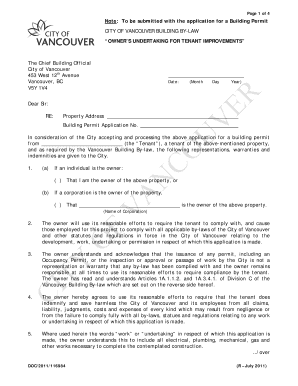 Tenant Undertaking Letter  Form