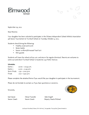 Football Tournament Invitation Letter PDF  Form