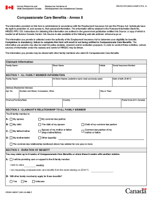  Compassionate Care Benefits Annex 5 INS5217 2011