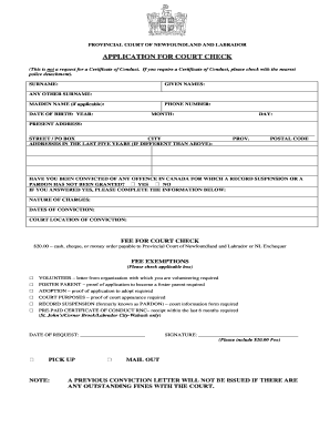 Court Check Nl  Form