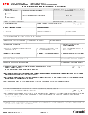 Blank Workshare Agreement  Form