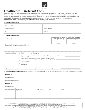 Axa Reimbursement Form