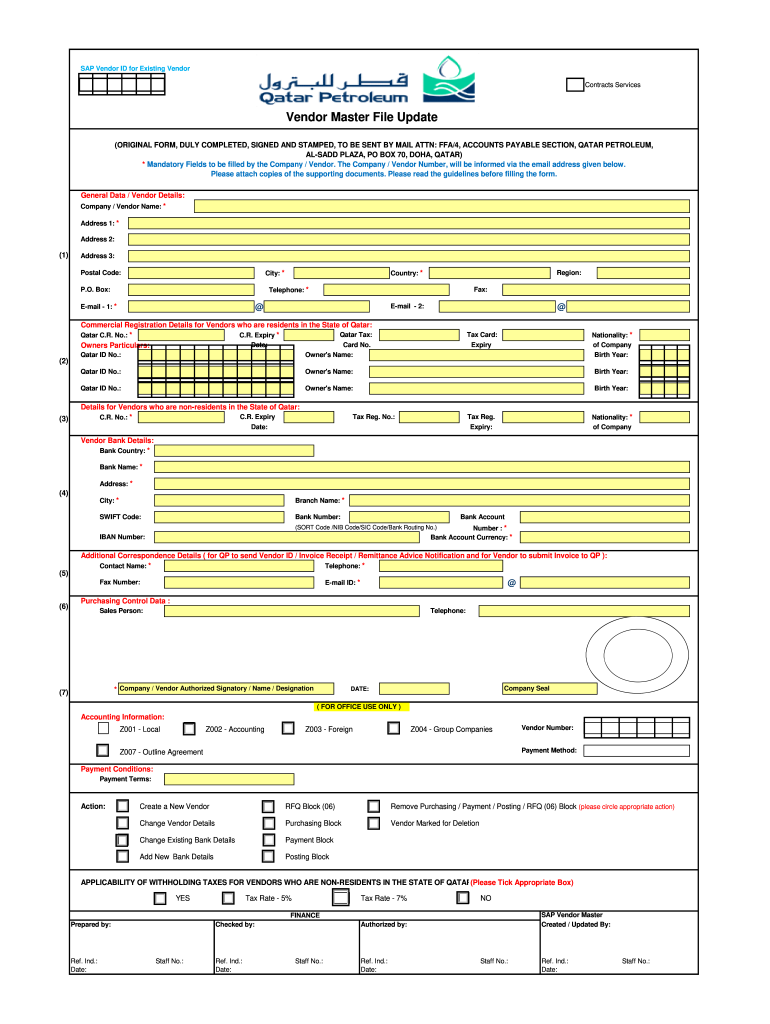 Qatar Petroleum Approved Vendor List PDF  Form