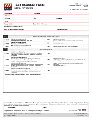 Stool Analysis Report Format